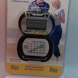 Bios Fitness Pedometer Counts Steps Measures Distance Counts Calories Belt Clip